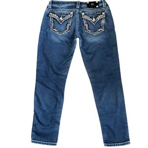 Miss Me Signature Ankle Skinny Jeans 29 Bling Pocket Mid Rise Stretch Y2K